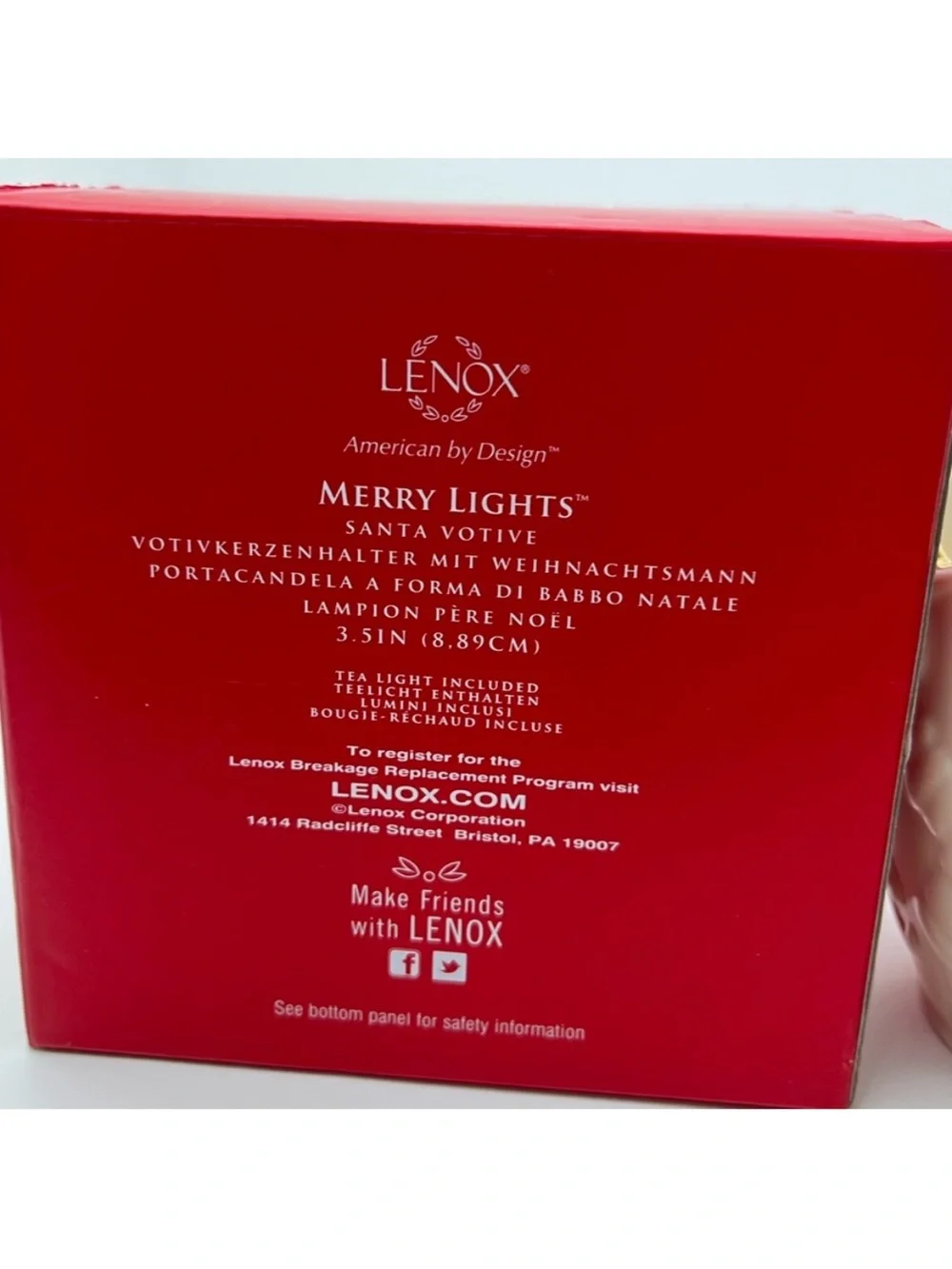 Bundle of 2 Lenox Merry Lights Holiday Christmas Votive Tealight Candle Holders